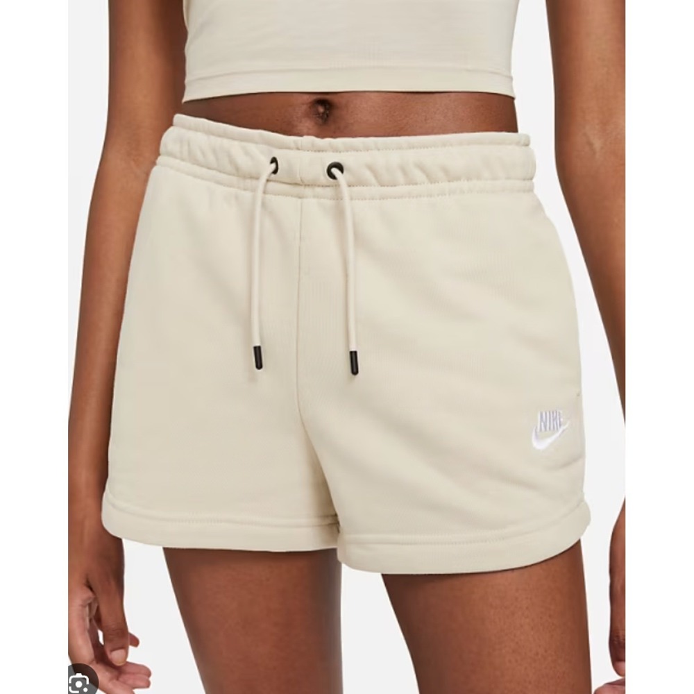 Nike Sportswear Essentials Sweat Shorts Womens 1X Cream French Terry CJ2158-113